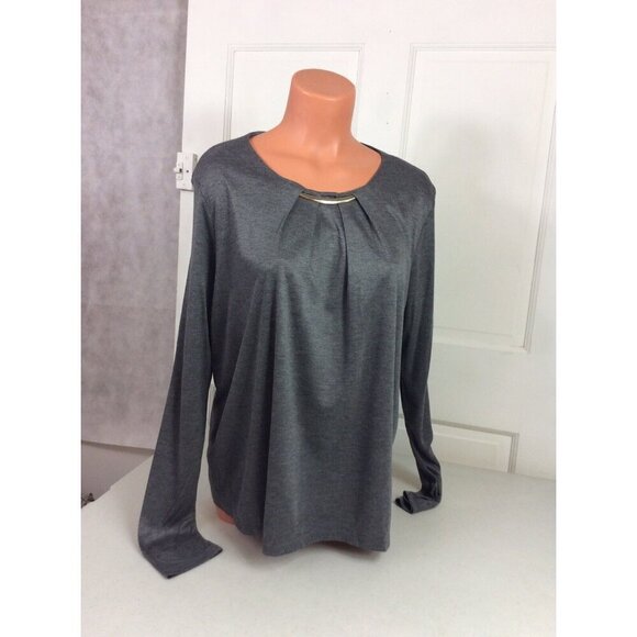 H&M Silver Blouse Top Womens Large - Picture 4 of 6